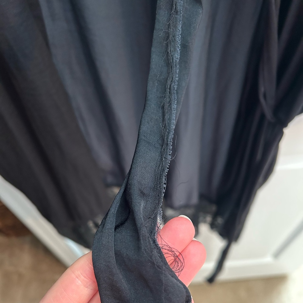 Black Satin Robe - Picture 4 of 4